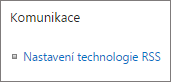 Nastavení komunikace se seznamem (RSS)