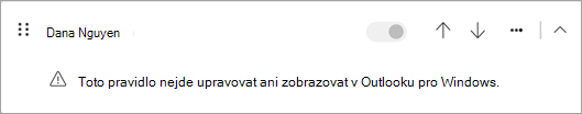 Některé typy pravidel na straně klienta, které byly migrovány z klasické aplikace Outlook, nelze upravovat ani zobrazovat v nové aplikaci Outlook.