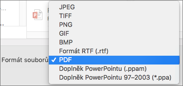 PowerPoint 2016 pro Mac – export do PDF