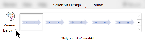 Na kartě Návrh obrázku SmartArt vyberte jinou barvu obrázku pomocí možnosti Změnit barvy.