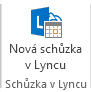 Snímek obrazovky s ikonou Nová schůzka v Lyncu na pásu karet
