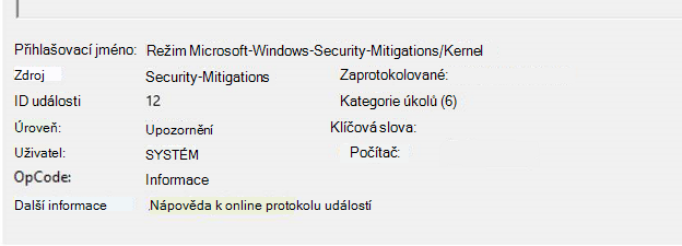 Režim Microsoft-Windows-Security-Mitigations/Kernel