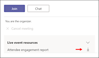 Download attendee engagement report screen