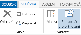 Tlačítko Pomocník pro plánování v Outlooku 2013