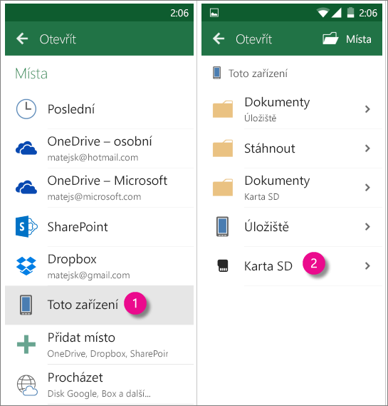 Office pro Android ss karty