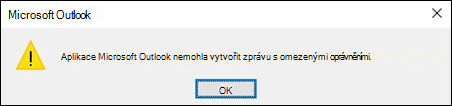 Chyba šifrovaného e-mailu v Outlooku