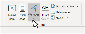 Vložení objektu WordArt pomocí tlačítka WordArt