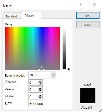 Výběr vlastní barvy desktopové aplikace Excel