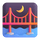 Emoji mostu Teams v noci