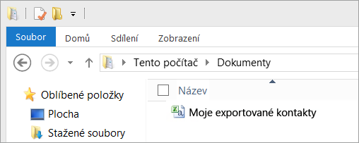 Zadejte název pro soubor, do kterého chcete exportovat.