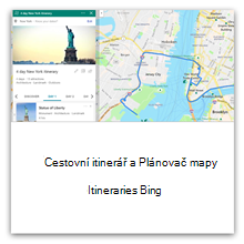 Itinerář výletů a plánovač map s Bing