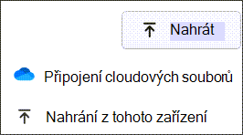 Pomocí tlačítka nahrát vyberte místní soubory, na které chcete odkazovat.