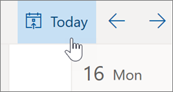Návrat k dnešnímu dni v Outlooku na webu