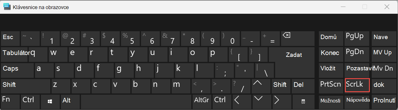 klávesnice na obrazovce pro Windows 11