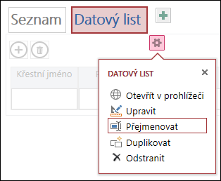 Settings menu with Open in browser, Edit, Rename, Duplicate, and Delete