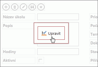 Tlačítko Upravit v zobrazení v aplikaci pro Access.