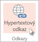 Na kartě Vložení klikněte na Hypertextový odkaz.