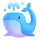 Emoji teams chrliající velrybu