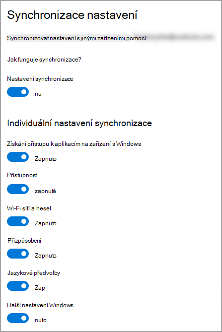 Synchronizovat nastavení v nastavení Windows 10.