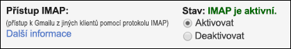 Povolte v Gmailu protokol IMAP.