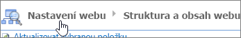 Popis cesty v dialogovém okně Pořadí dotazů se zvýrazněnou další úrovní nahoru