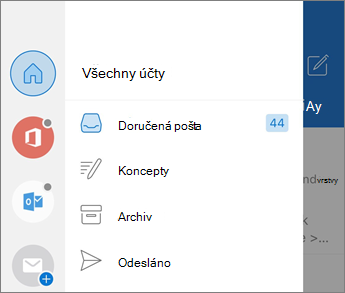 Přidání účtů v Outlooku Mobile