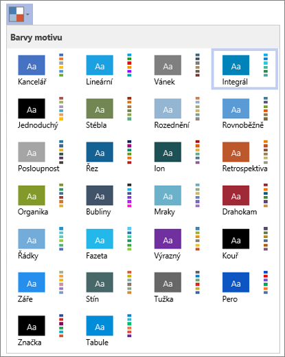 Seznam barev motivů