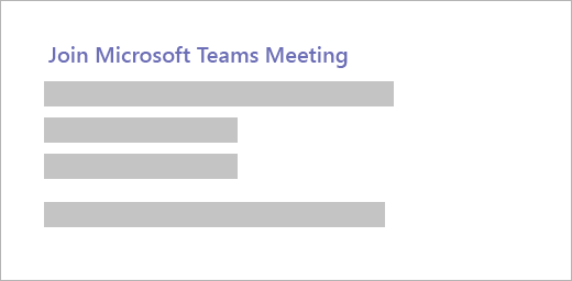 Hypertextový odkaz s textem Připojit se ke schůzce přes Microsoft Teams