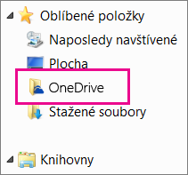 Složka OneDrive v Průzkumníkovi Windows