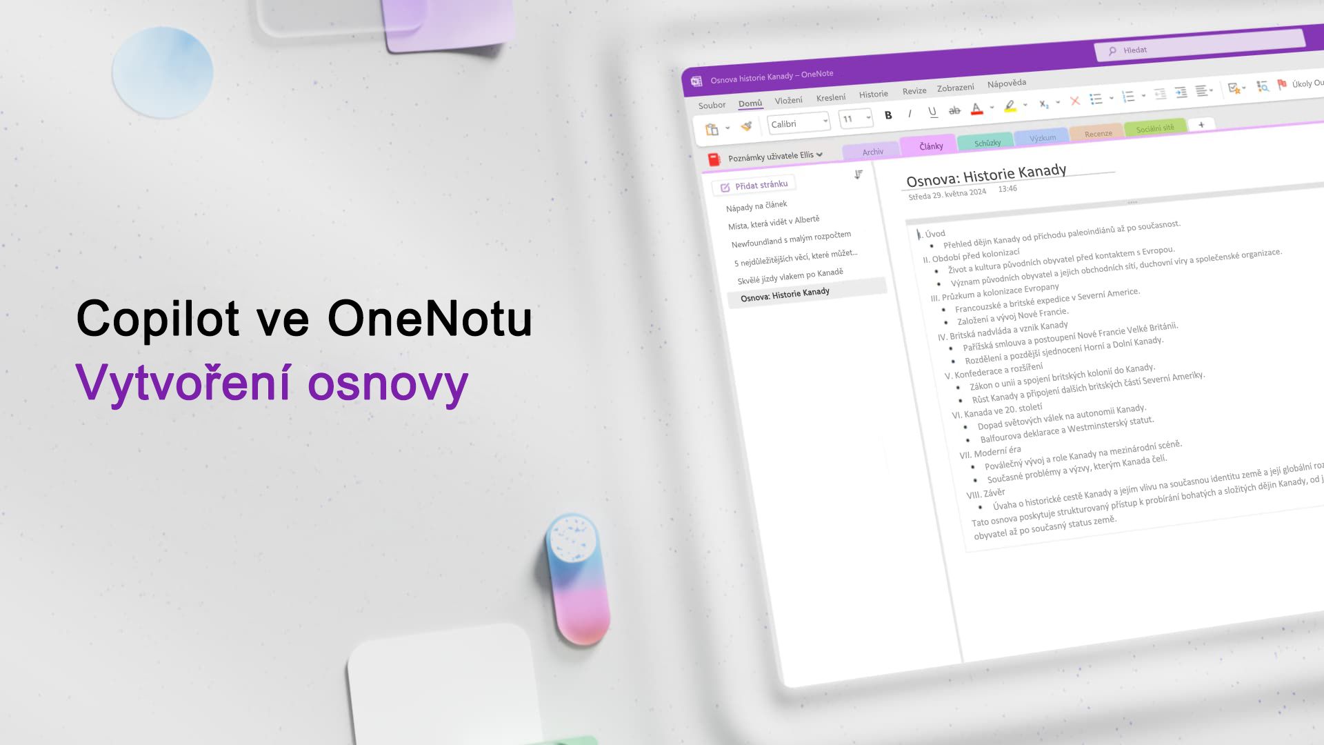 Video: Vytvoření osnovy pomocí Copilota ve OneNote