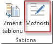 Tlačítko Možnosti šablony v Publisheru 2013