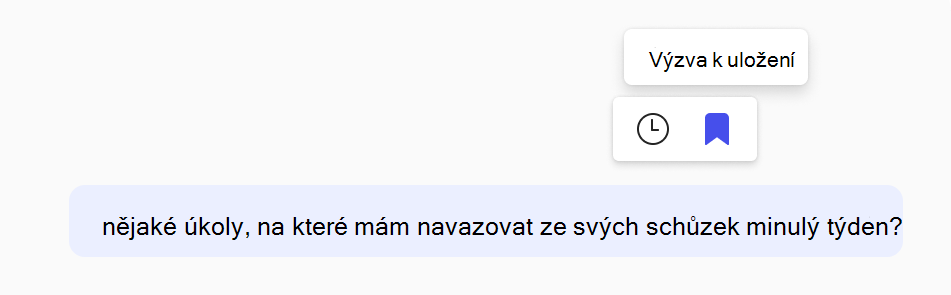 Snímek obrazovky znázorňuje, jak uložit výzvu.