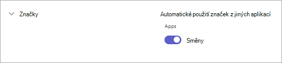 Přepínač Směny v nastavení Teams pro značky založené na směnách v Teams