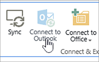 Pás karet se zakázaným připojením k tlačítku Outlooku se zvýrazněnou