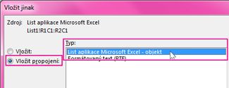 Výběr Microsoft Excelu
