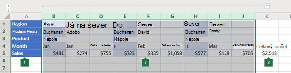 Přehled sloupců v Excelu Online