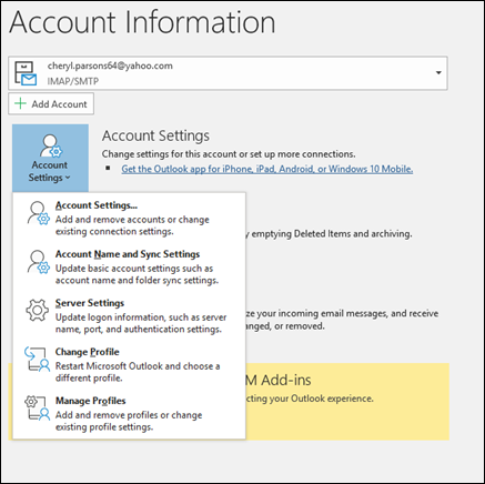 V Outlooku můžete změnit několik typů nastavení účtu.