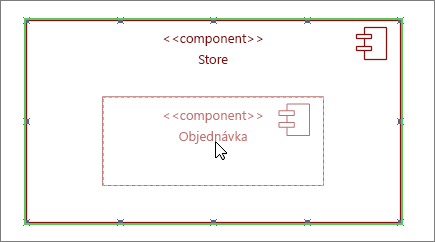 Uložení obrazce subsystému s přetaženou komponentou Order nad ním