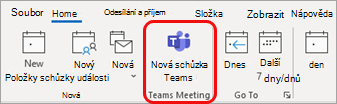 Nová schůzka Teams v Outlook