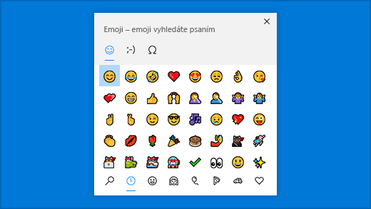 Panel emoji s klávesovou zkratkou