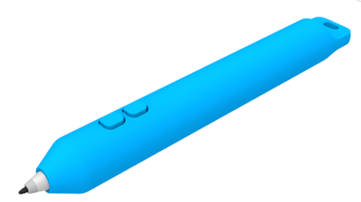 Toto je volitelné pero Microsoft nebo úchyt pera pro Surface. Má širší tvar pera s tlačítky.