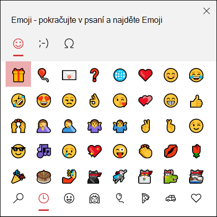 Pomocí nástroje pro výběr Emoji ve Windows 10 můžete vložit emoji.