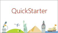 QuickStarter-skabelonen i PowerPoint 2016 opretter en disposition om et emne, efter eget valg.