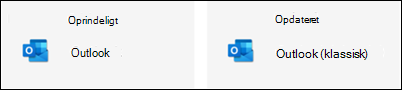 Outlook-ikonet viser ikke klassisk