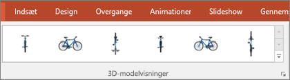 Med galleriet 3D-modelvisninger får du nogle praktiske forudindstillinger, som du kan bruge til at arrangere visningen af dit 3D-billede