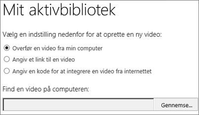 Oprette en ny videodialogboks med Send fremhævet