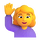Emoji med Teams-kvinde, der løfter hånden