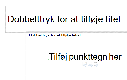 Billede af tomt titelfelt og tomt tekstfelt for at vise, hvor punkttegn fungerer.