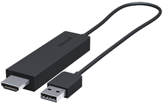 Illustration af en Microsoft Wireless Display Adapter
