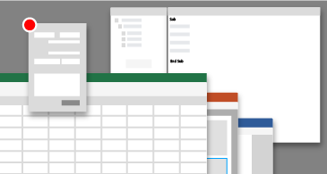 Konceptuel gengivelse af Visual Basic Editor-vinduerne på tværs af forskellige apps